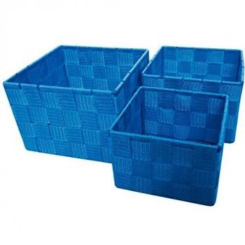 Laroom Juego 3 cestas, Azul, 3 Unidades