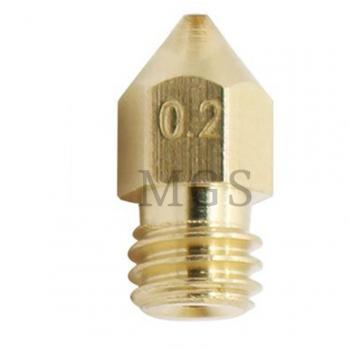 MadridGadgetStore® Cabezal Boquilla 0.2 mm 0.2mm para Extrusor Nozzle Impresora Impresión 3D MakerBot MK8 Anet RepRap Extrusora HotEnd 1.75 mm LEONOZZLE Intercambiable Repuesto Spare Envío Gratis