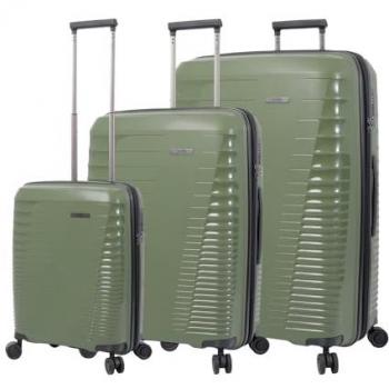 Juego de Maletas Trolley Verde - Traveler - TOTTO, maletas rígidas en tres medidas, sistema expandible, sistema TSA, forro de poliéster