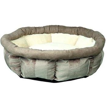 Trixie Plush Leona Bed, 45 cm Diameter, Brown/Cream