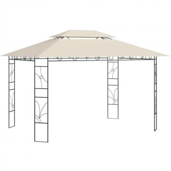 Cenador 4x3x2,7 m 160 g/m² Parasol Pérgola Jardín Patio Toldo Color Crema