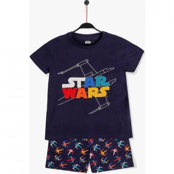 STAR WARS - Pijama de niño corto con estampado de nave espacial y arcoiris