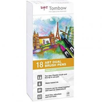 Set De 18 Rotuladores Dual Brush Colores Pastel Tombow
