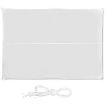 Toldo Vela Rectangular Impermeable 3x4 m con Protección UV y Cuerdas para Tensar - Blanco