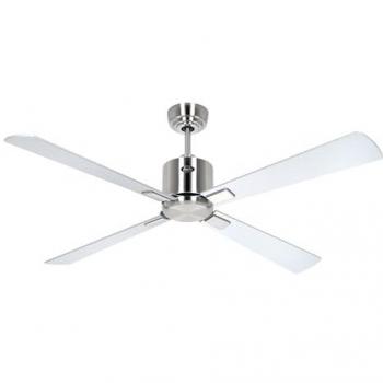 Ventilador de Techo Casafan Eco Neo III 132cm con WiFi, Motor Cromo Cepillado/Plata y Aspas Reversibles Wengué