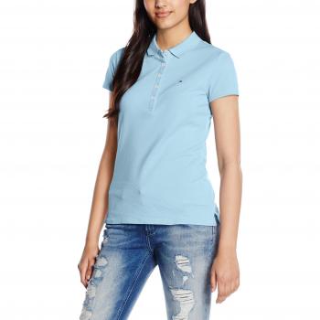 Tommy Hilfiger New Chiara Str Pq Polo SS, Azul