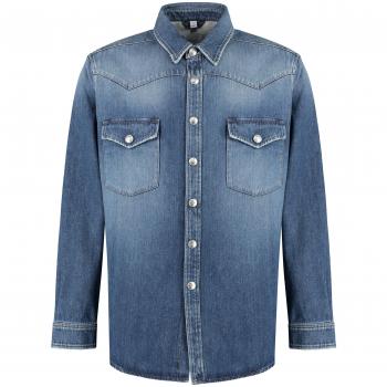 Burberry Harkgate Denim Shirt, Blue, Size S, 8071542146514