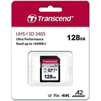 Transcend 128GB SDXC UHS-I U3 A2 Ultra Performance Memory Card (Model TS128GSDC340S)