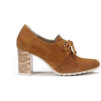 Zapatos de cordones de mujer de piel color marrón - Dorking by Fluchos D8738-AC