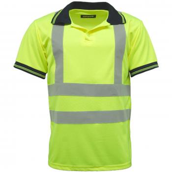 StandSafe Alta Visibilidad Camiseta con Cuello Polo, Amarillo, M para Hombre
