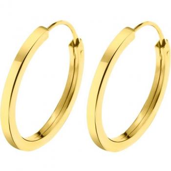 Pendientes de Aro Time Road LG00089/16 Oro 9K para Mujer con Acabado Brillo