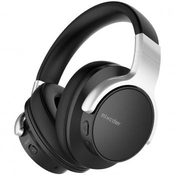 Mixcder E7 Auriculares con cancelación de ruido activa, Bluetooth 5.0, inalámbricos, con graves profundos Hi-Fi, 30 horas de reproducción, carga rápida, micrófono CVC8.0 para