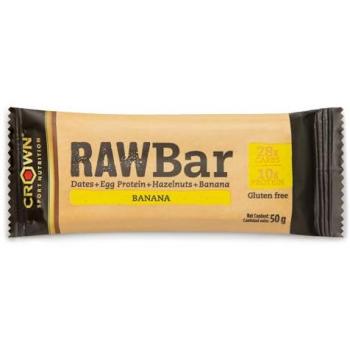 Barrita de Ciclismo Crown Sport Nutrition Raw Bar 50 g Sabor Plátano Banana, Snack Proteico Hecho de Dátil, Proteína y Avellana