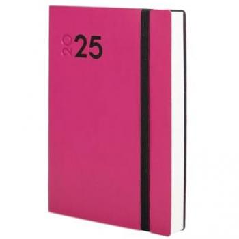 Agenda encuadernada año 2025 Dynamic Mara Y4-120x170 mm 1 día página Finocam fucsia multilingüe