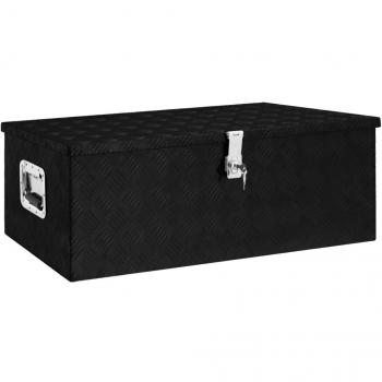 vidaXL Storage Box Black 90x47x33.5 cm Aluminium