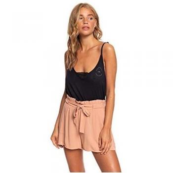 Roxy - Short de Talle Alto con Aspecto de Bolsa de Papel - Mujer - L - Beige