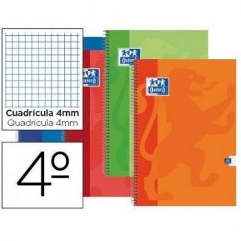 Oxford - Bloc espiral tapa extradura cuarto 80 hojas cuadros 4 mm