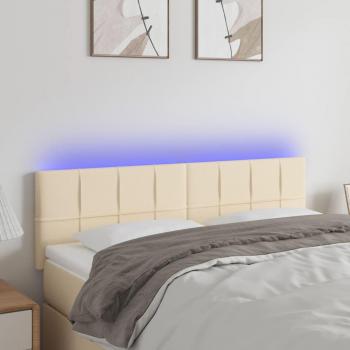 Cabecero LED Crema 144x5x78/88 cm Tela