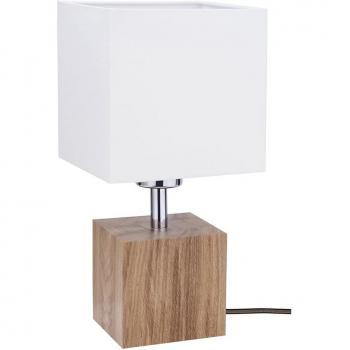 Lámpara de mesa Trongo con pantalla cúbica y cable negro-blanco