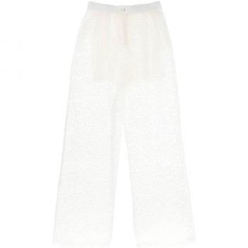 Dolce & Gabbana Women's Lace Trousers in White, Size 44, FTC1YTFLM55 Color W0111
