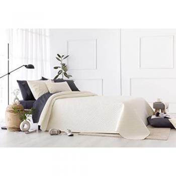 Colcha Boutí Fina Piqué Multiusos 100% Microfibra Extra Suave para Primavera, Verano, Otoño e Invierno - Cama 120/135-230x260cm Beige