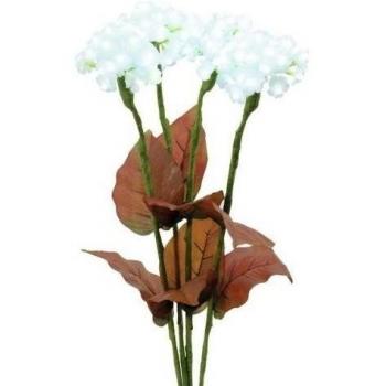 4 Blanco Hortensia Flores Artificiales