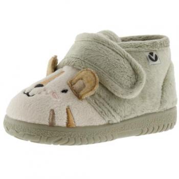 Zapatillas de Casa Bebé Ojalá Animales Verde con Cierre Adherente y Suela Al Tono
