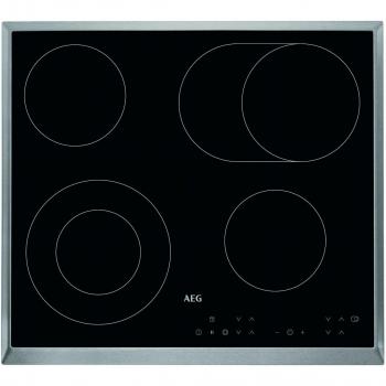 Placa Vitrocerámica AEG HK634060XB 60cm 4 Zonas Marco de Acero Inoxidable Serie 3000