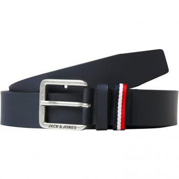 Jack & Jones Men's Espo Genuine Leather Belt, Navy Blue, Adjustable Size
