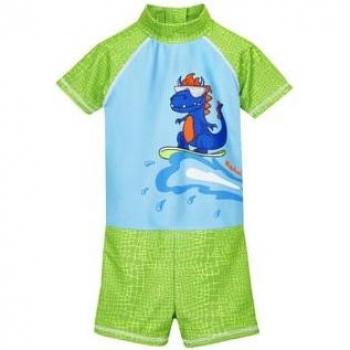 Playshoes Children's UV Protection One-Piece Swimsuit Dino Blue-Green