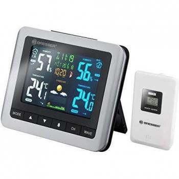 Bresser 7007510 MeteoTemp WTM Estación meteorológica inalámbrica con sensor exterior, termómetro interior y exterior, higrómetro, presión atmosférica, fases lunares y previsión meteorológica, Gris