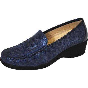Zapatos Lumel para mujer modelo 2465-4776 Summer Mocasín en color azul con plantilla extraíble