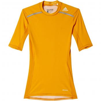 adidas TF Chill SS - Camiseta para hombre, color amarillo / plata, talla L