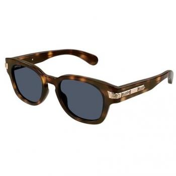 Gucci GG1518S 002 Stylish Havana Frame Brown Sunglasses with Blue Lenses, Unisex, Size: 51 MM