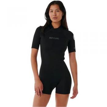 Rip Curl Traje de Neopreno Shorty Dawn Patrol 2/2 mm Eco con Cremallera en la Espalda para Mujer - Color Negro Puro