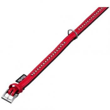Karlie 67182 Art Leather Plus Collar, 14 mm x 32 cm, Rojo, Monte Carlo, S