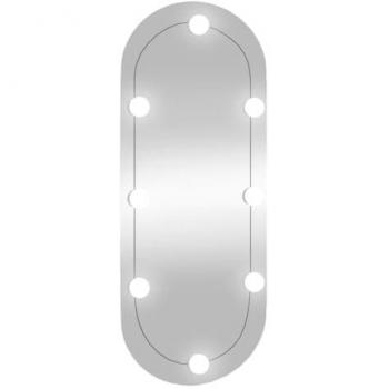 Espejo de Pared Ovalado con Luces LED Vidrio Dimensiones 30x70 cm