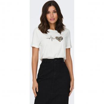 Only - Camiseta con dibujo frontal para mujer