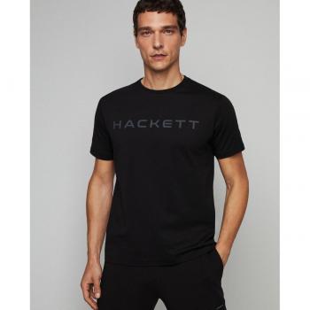 Hackett Camiseta Básica de Manga Corta para Hombre en Color Negro Modelo HM500713