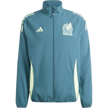 Adidas Chaqueta Prepartido México Copa América 2024 - Chaqueta de chándal, diseño oficial de la selección mexicana, color verde con detalles en blanco y rojo, tejido ligero y transpirable, cierre completo, bolsillos laterales