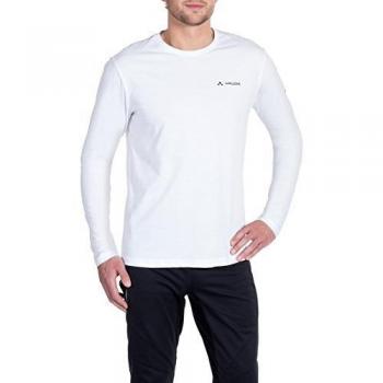 VAUDE T-Shirt Brand Long Sleeve Camisa, Hombre, Blanco-Blanco, L