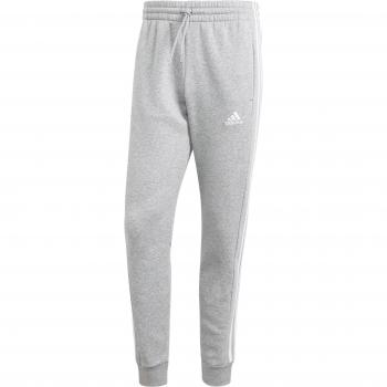 Adidas Men's Essentials Fleece 3-Stripes Tapered Cuff Jogging Bottoms, Medium Grey Heather, Size: Medium