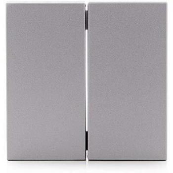 Greenice | Tecla Partida Panasonic Novella Interruptor/Conmutador Doble, Color Plata