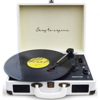Prixton VC400 Tocadiscos Bluetooth Convertidor de Vinilos Blanco