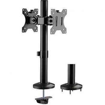 Soporte de monitor doble LogiLink para pantallas curvas, 17-32, acero, máxima capacidad 8kg