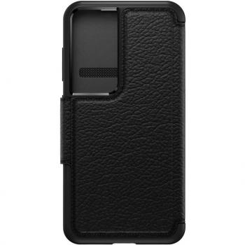 Funda OtterBox Strada para Samsung Galaxy S23 - Resistente a golpes y caídas, tapa de piel, 2 slots para tarjetas, color negro