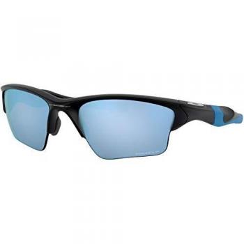 Oakley Half Jacket 2.0 XL Prizm Deep Water Polarized Sunglasses - Size: ONESIZE, Color: Matte Black/Light Blue, Features: Polarized lenses, Prizm Deep H2O technology, unisex design