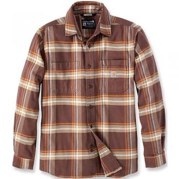 Camisa de manga larga Carhartt Rugged Flex Flannel Plaid - Marrón, características: franela, a cuadros, diseño resistente y flexible