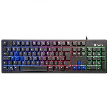 NGS GKX-300 Teclado Gaming USB con Luces LED y Teclas Multimedia, Plug&Play