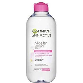 Garnier Micellar Cleansing Water For Sensitive Skin 400ml, Gentle Face Cleanser & Makeup Remover, Fragrance Free, Recognised By The British Skin Foundation, Use With Reusable Micellar Eco Pads